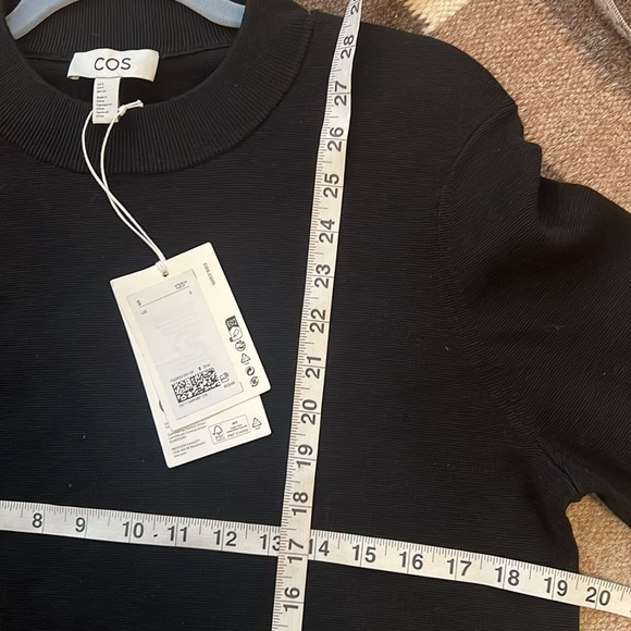 NWT Cos Womens Sweater Small Tunic black Wool blend mock neck Basic Minimalist - Picture 6 of 9
